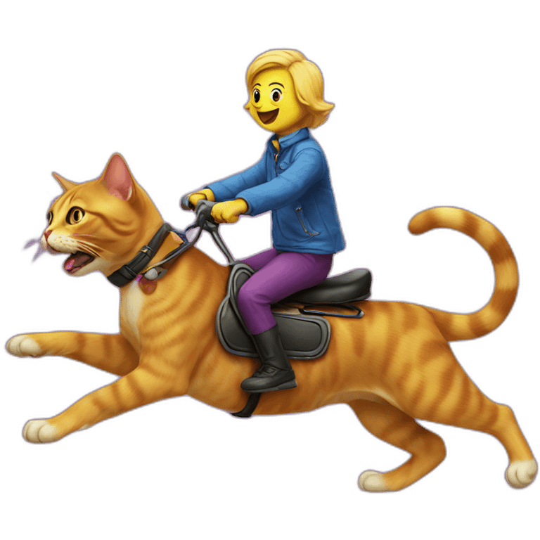 cat on lsd riding a dog emoji