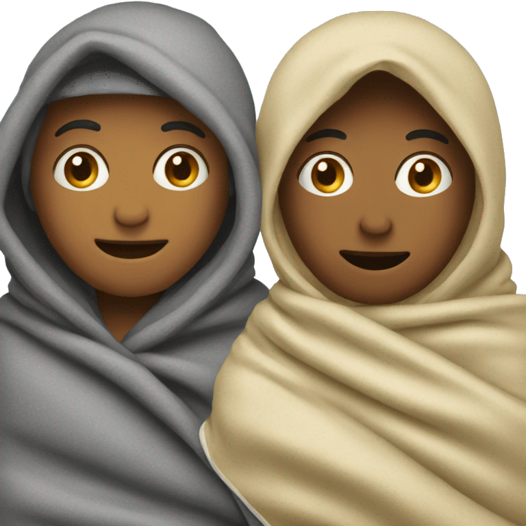 two people wrapped in a blanket emoji