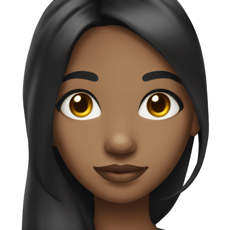 A African American girl with long black hair and nails side eying  emoji