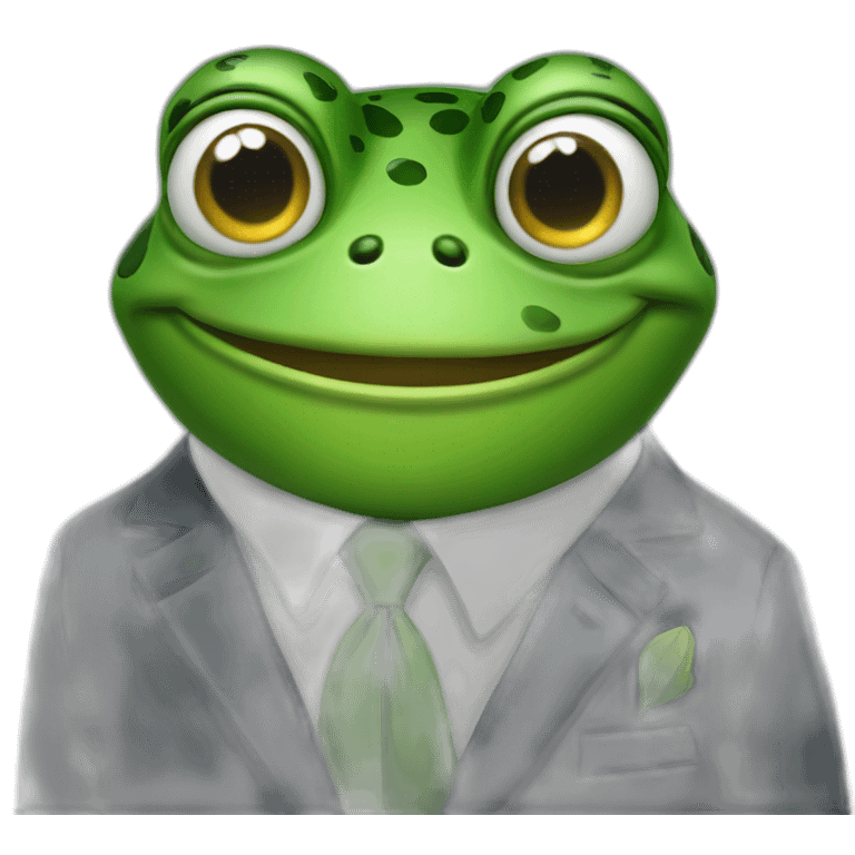 Frog in the business suit wink emoji