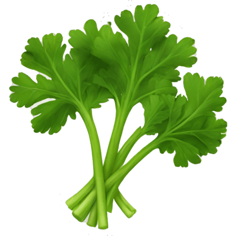 a parsley with humanoid shapes smiling emoji