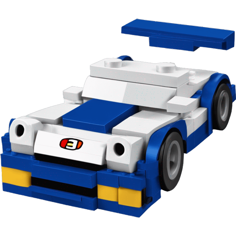 Lego wide-body dark blue Cardstock Papercraft fr-s racecar emoji