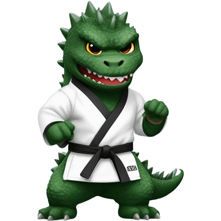 Godzilla dressed as a karate black belt  emoji