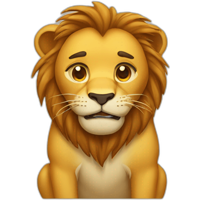 crying lion emoji