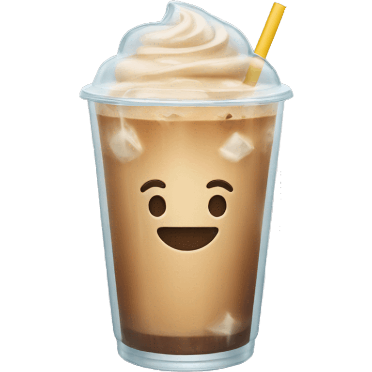 iced latte in a clear cup emoji