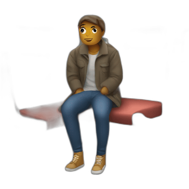 person sitting alone in a train-seat emoji