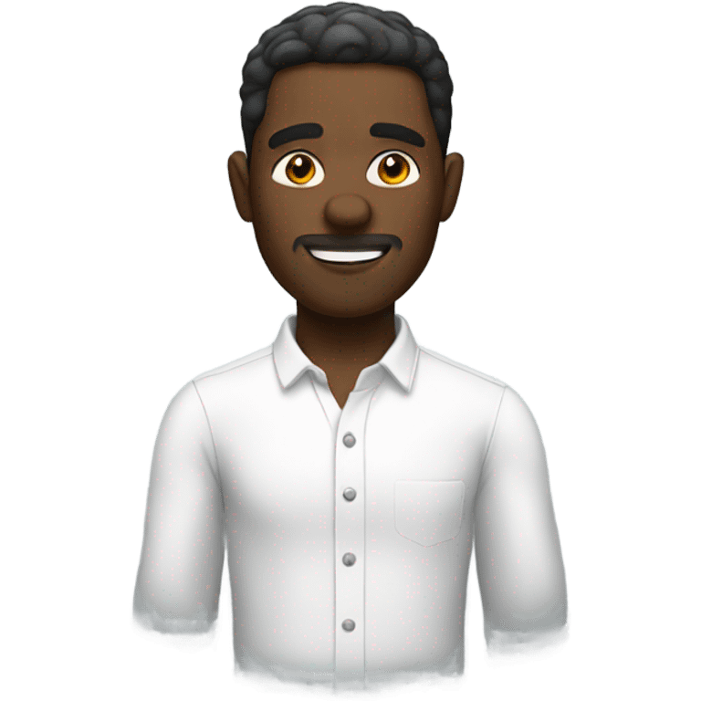 Black guy with white shirt emoji