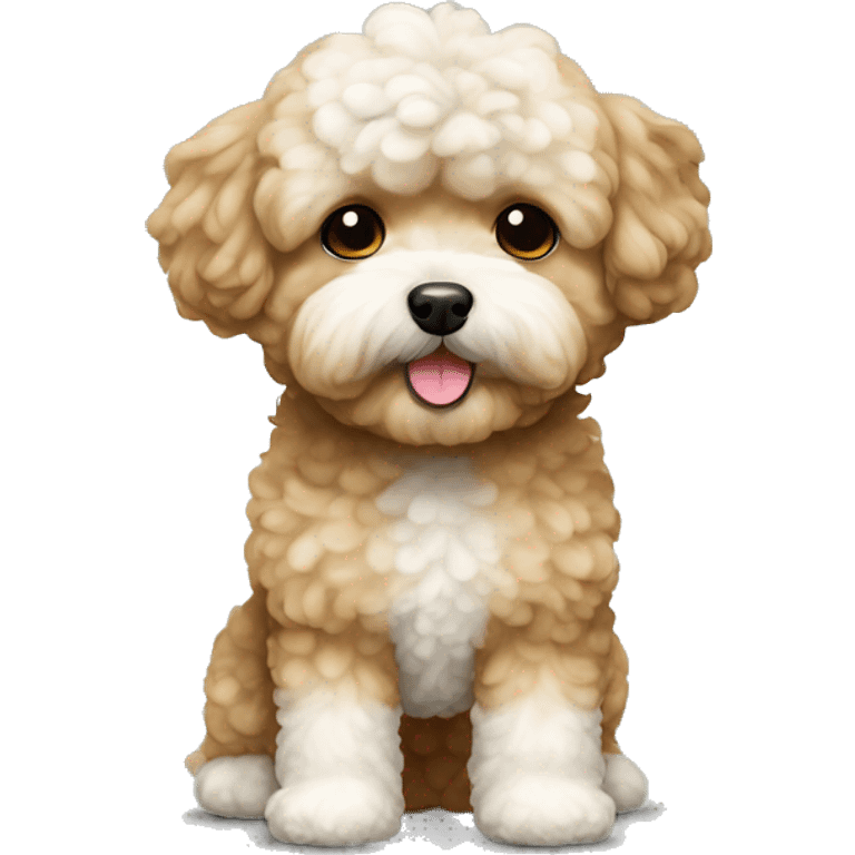 light brown maltipoo with white socks emoji