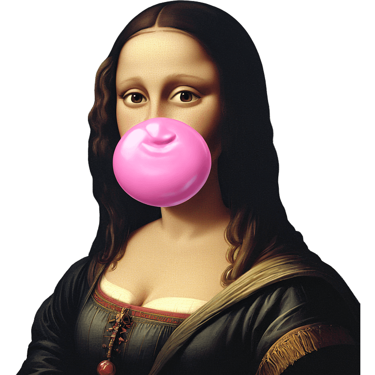 girl blowing bubble gum emoji