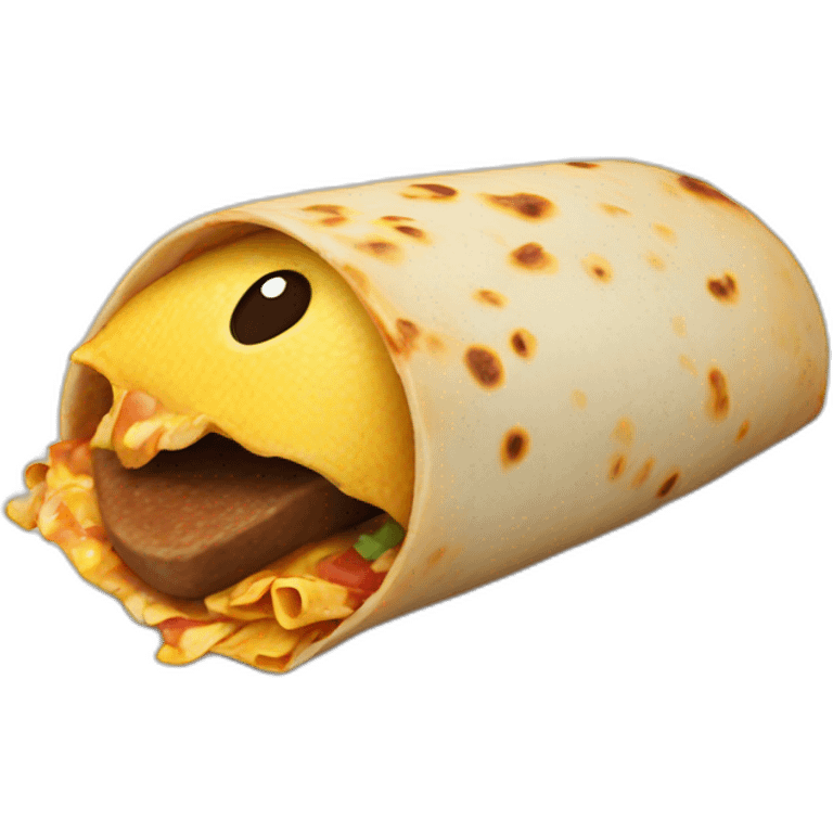 Half eaten burrito emoji