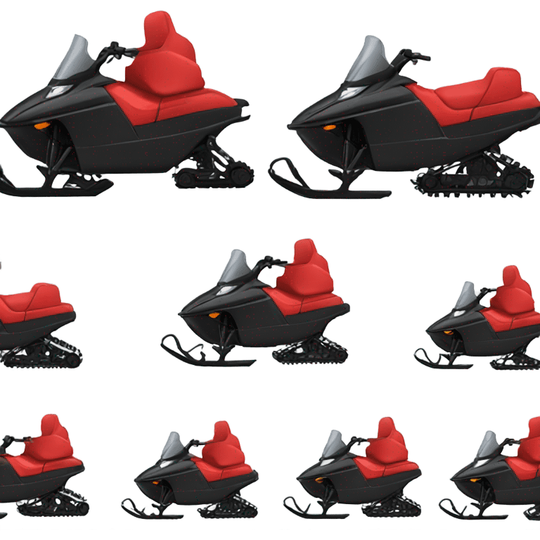 Black and red snowmobile emoji