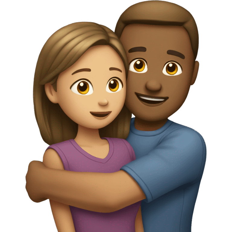 Man giving girl hug emoji