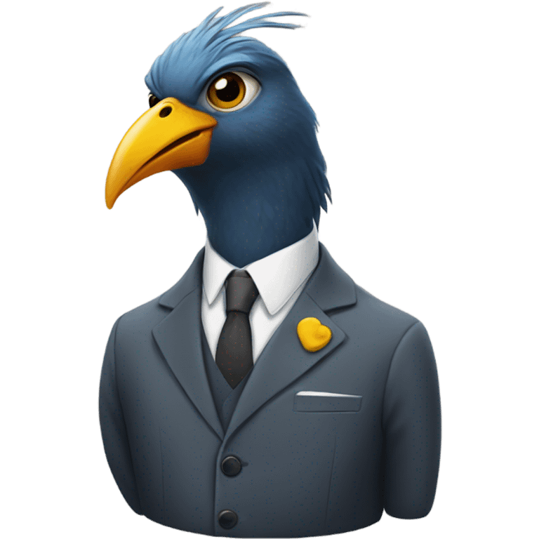 Bird wearing a suit emoji