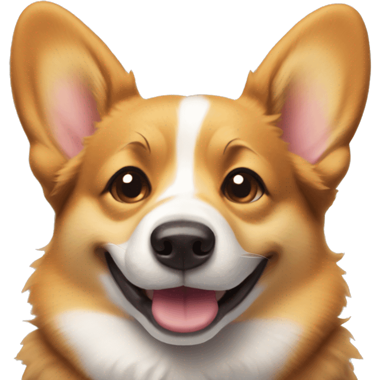 Corgi smiles and winks emoji