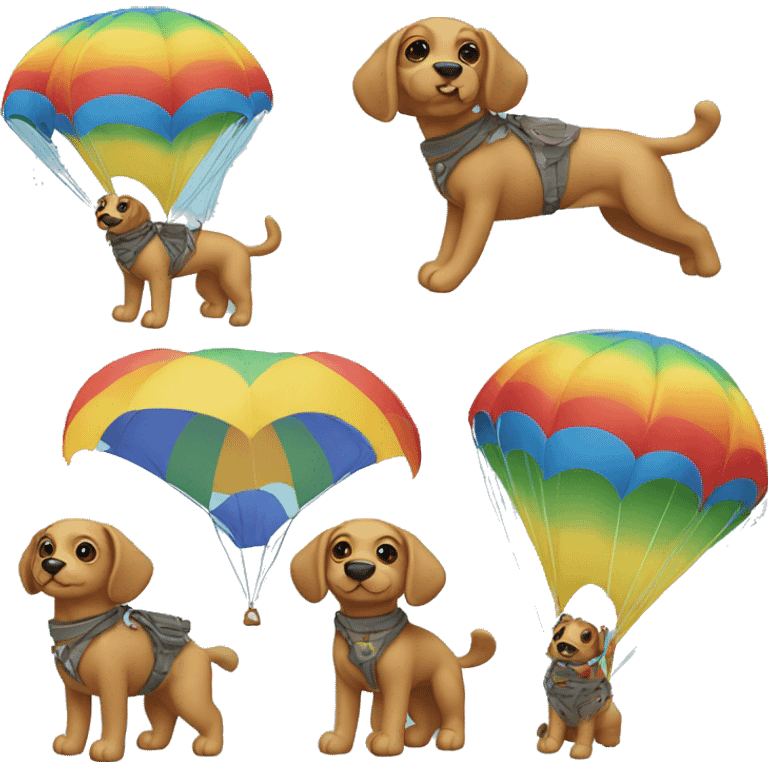 rainbow dog with a parachute emoji