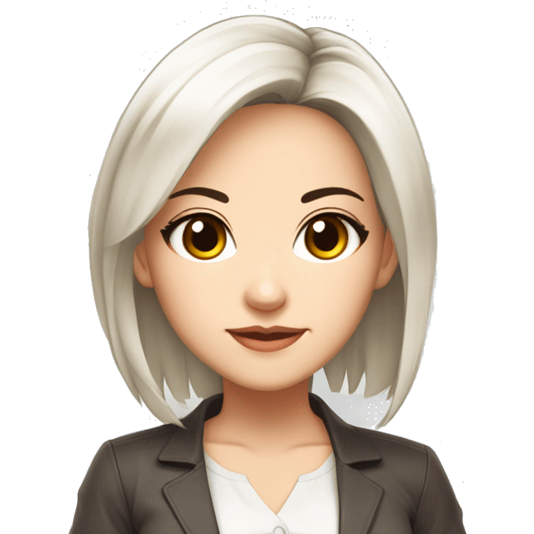 masterpiece, anime style, chibi, illustrated logo, medium short shot, emote for twitch of a 45 year old woman, oval face, black hair, brown eyes, white skin, white shirt, long hair
 emoji