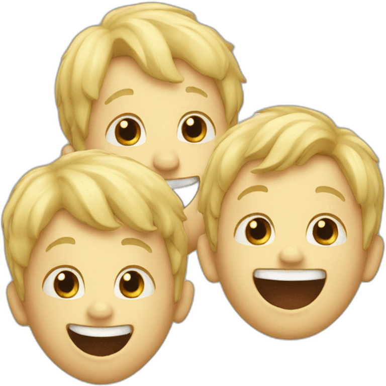 three laughing blond boys emoji