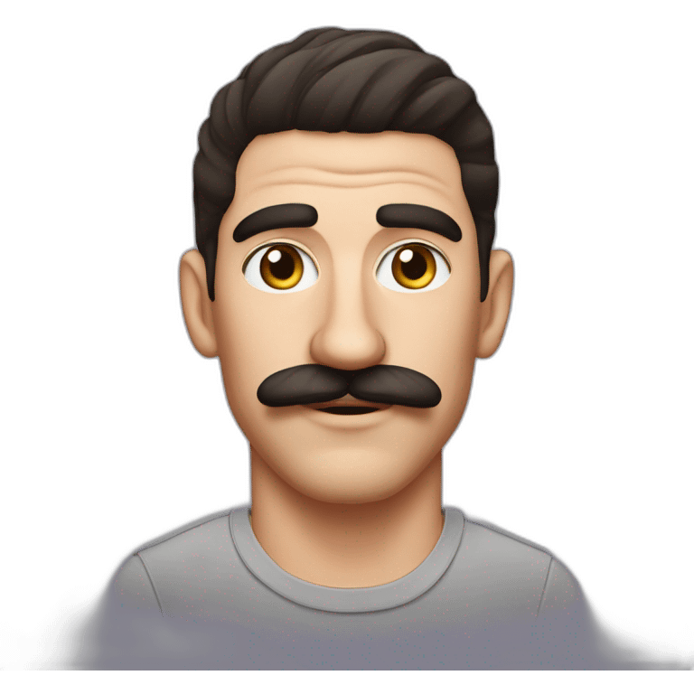 Andrew Schulz, mustache, combed back hair emoji