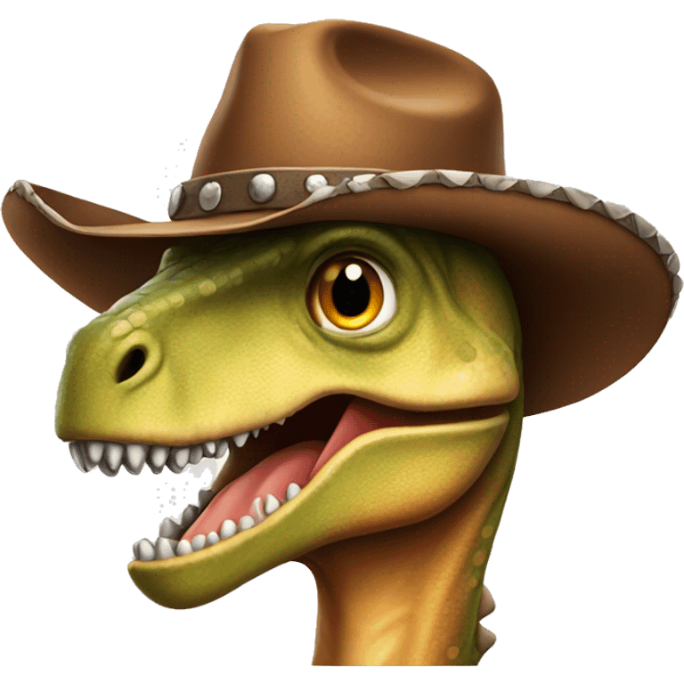 Dinosaur with cowboy hat emoji