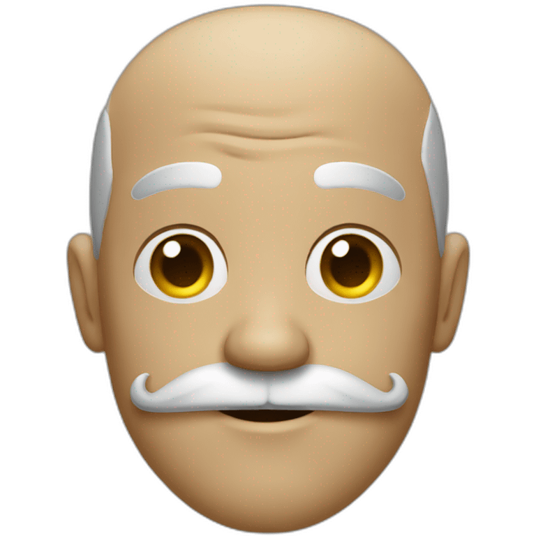 a face with a mustache and a graying bald spot smirks emoji