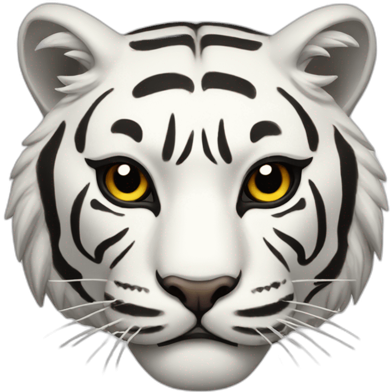 white tiger Japanese mask emoji