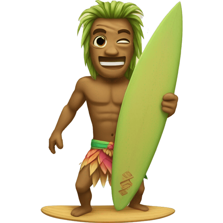 surfing tiki emoji