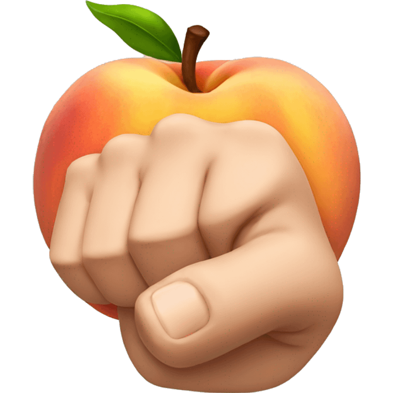 fist punching a peach emoji