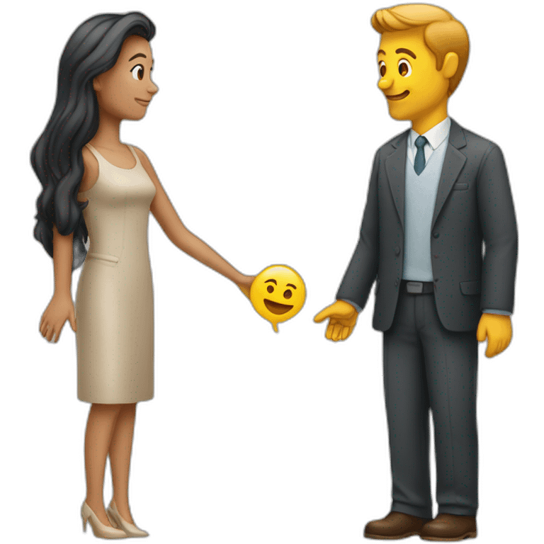 un homme bise une femme emoji