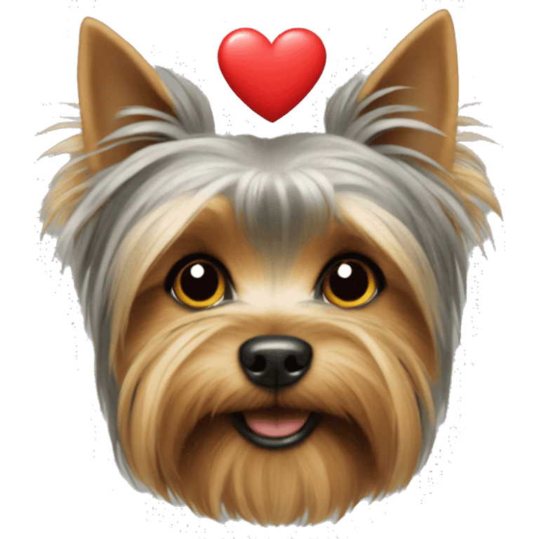 yorkshire terrier with an heart emoji