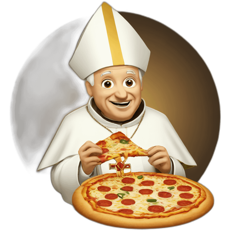 Pope eat pizza emoji