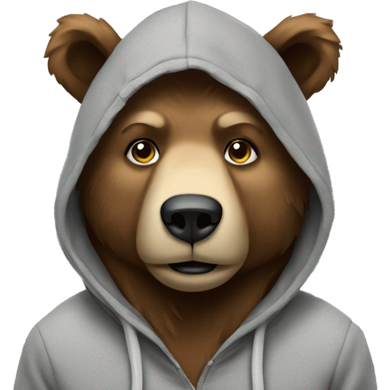 a bear wearing a hoodie emoji