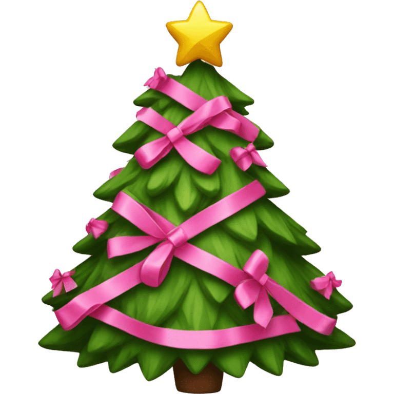 Christmas tree with pink bows  emoji