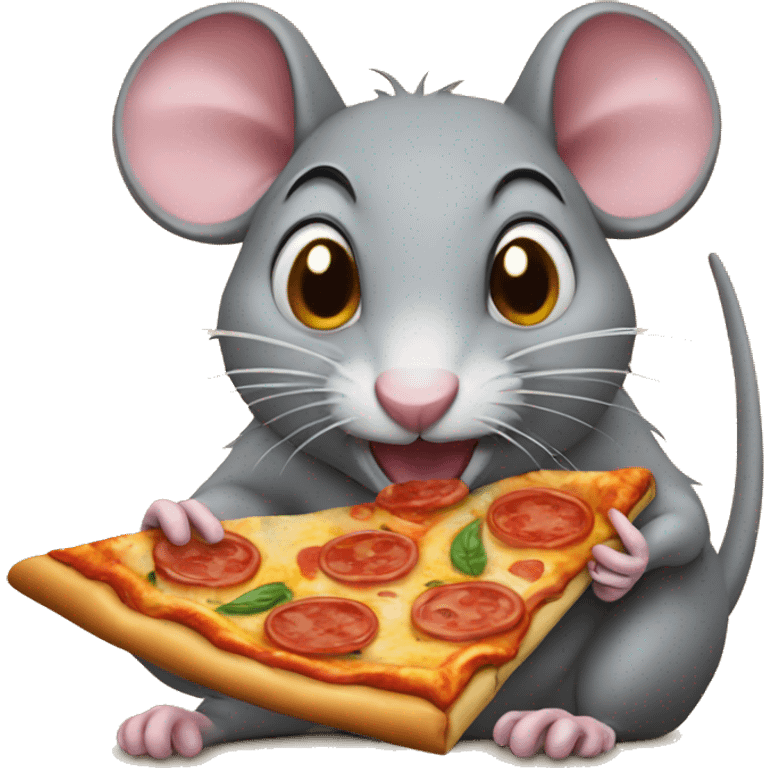 Rat eating pizza emoji