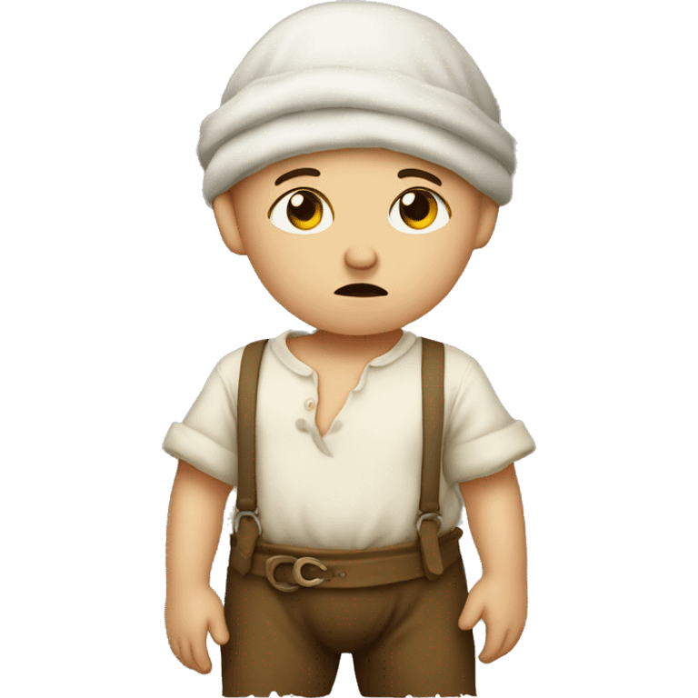 Sad European peasant baby in pants emoji