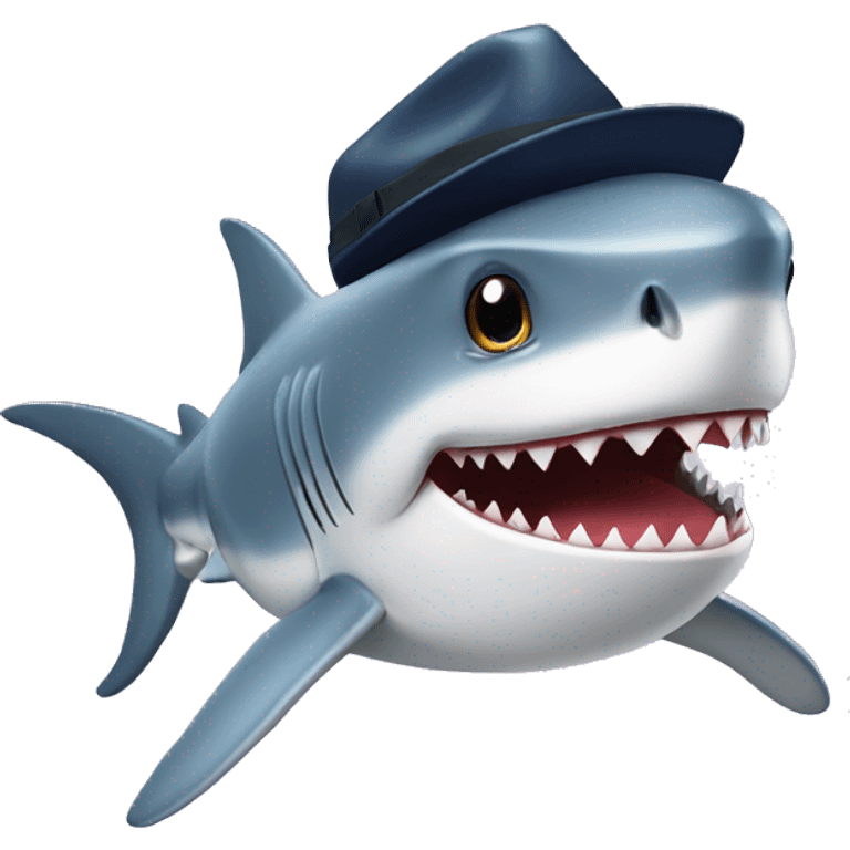 shark with hat emoji