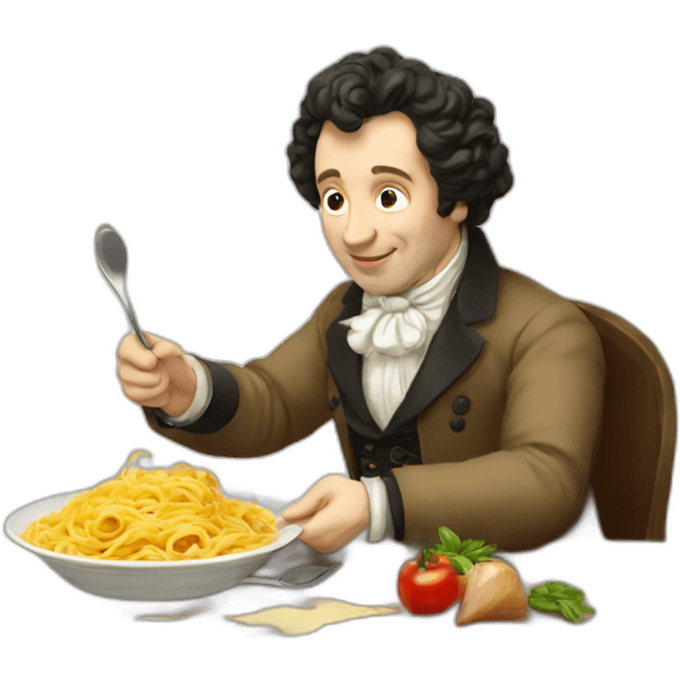 Pushkin eating pasta emoji