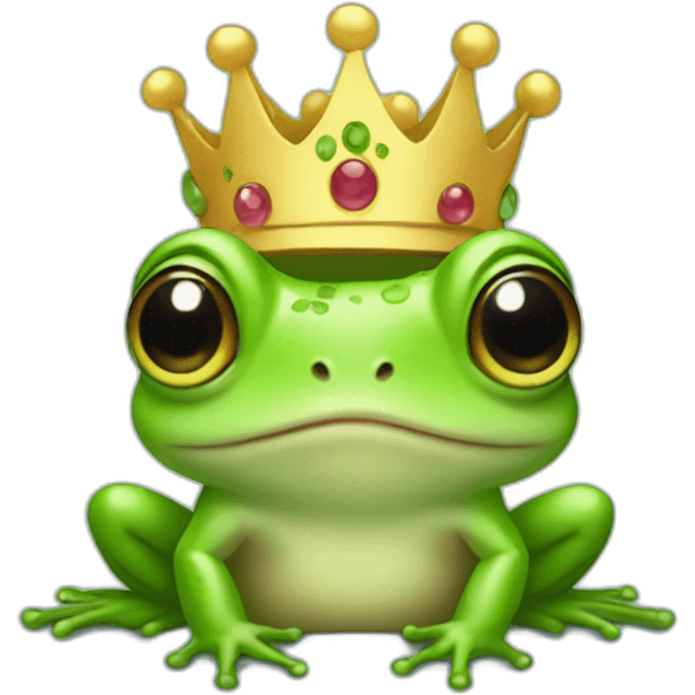 Baby frog wearing a crown emoji