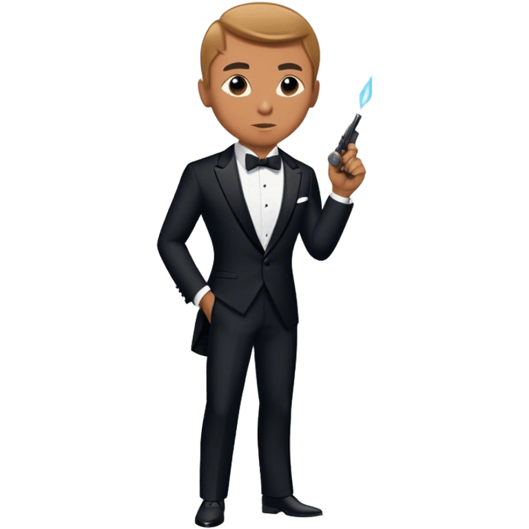 Cinematic Realistic James Bond Pop Culture Emoji, depicted with suave sophistication and dynamic action rendered with crisp details and cinematic lighting that capture his legendary cool. emoji