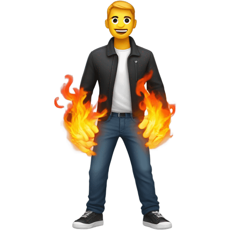 Guy whose pants are on fire  emoji