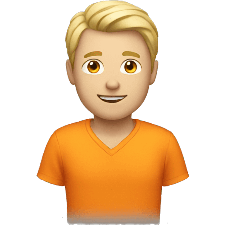 white male with orange shirt emoji