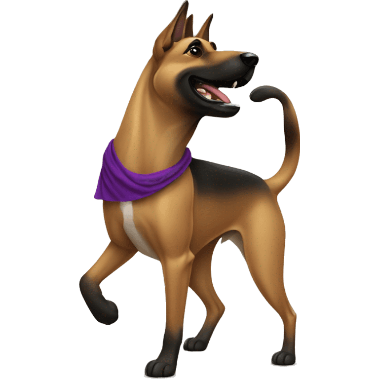 malinois qui danse avec une cravatte emoji