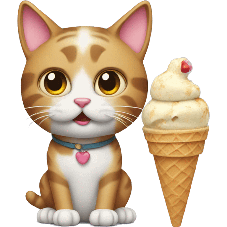 Cat with icecream cone emoji