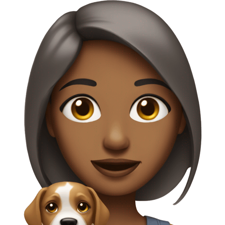 Tone girl with her dog emoji