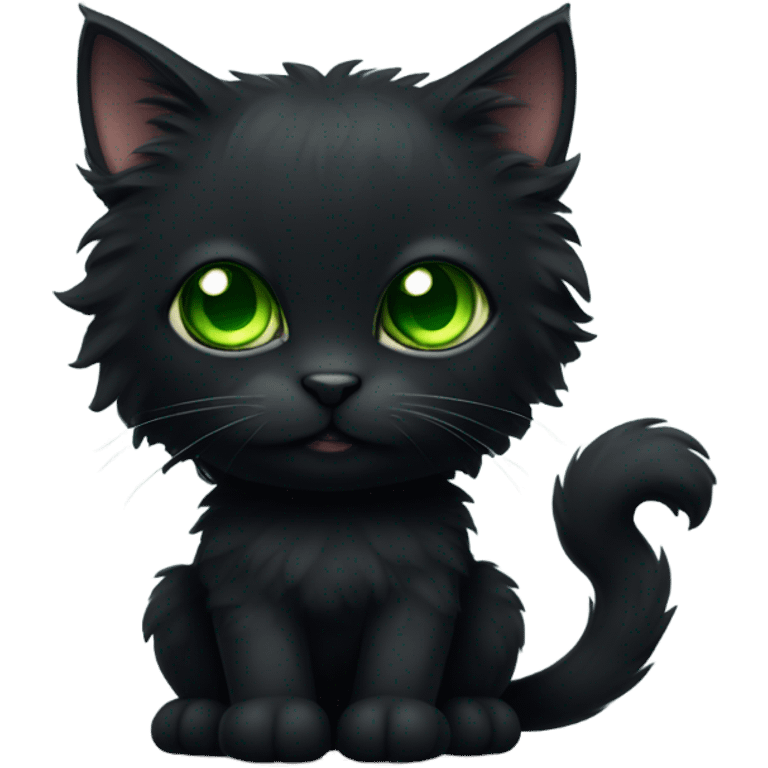 Black fluffy cat  emoji