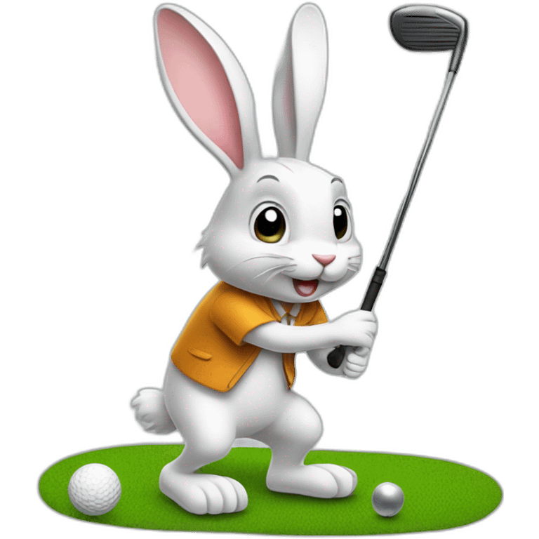 rabbit playing golf emoji