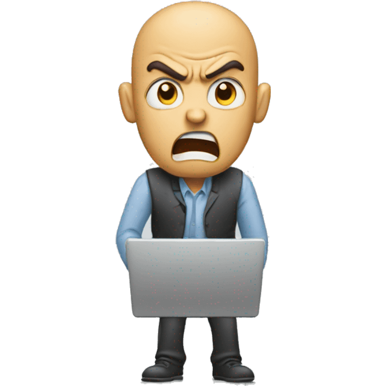 Angry man breaking his keyboard emoji