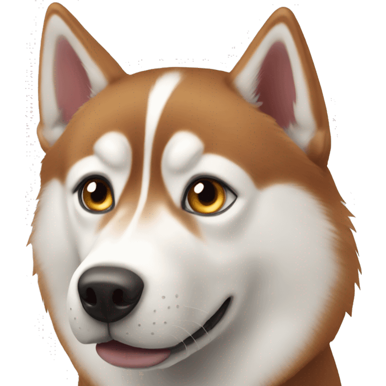 Red Siberian husky emoji