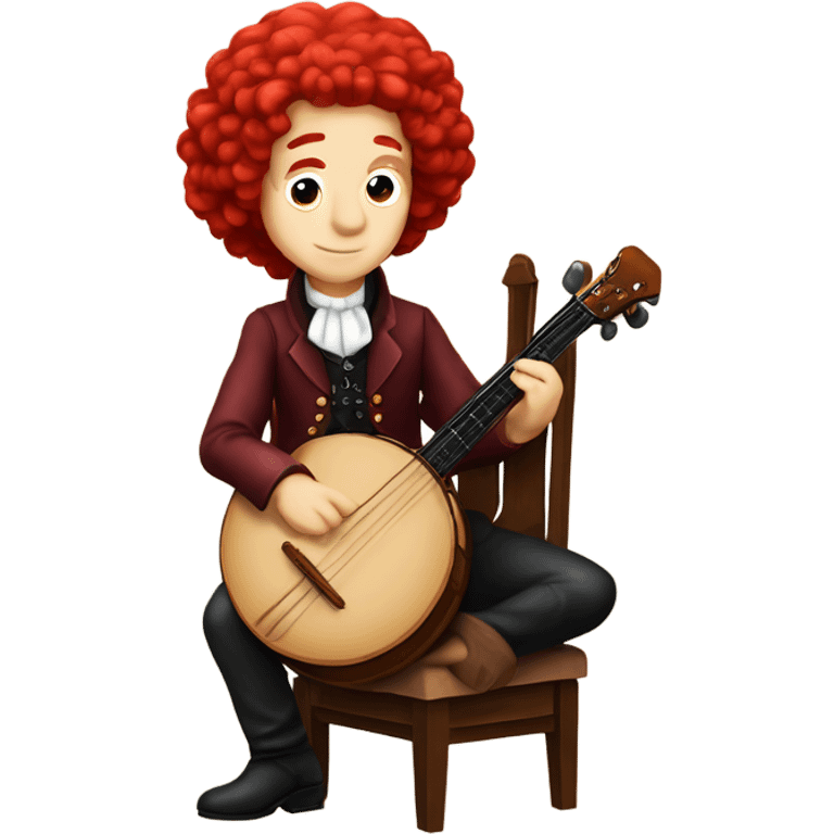 Antonio Vivaldi composer Red wig old chibi sitting chair banjo emoji