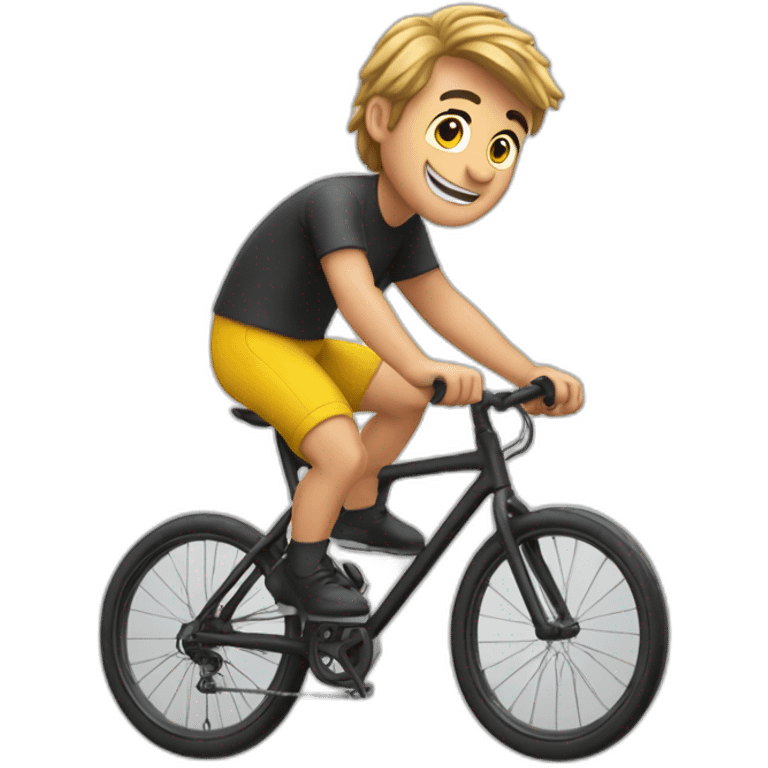 Fabio Wibmer with bycicle jumping emoji