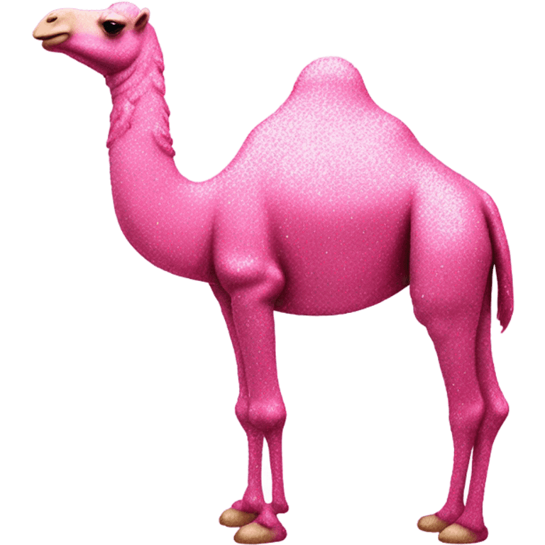 Pink camel with glitter standing emoji